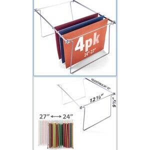 Officemate 91990 Hanging Folder Frame Letter Size Adjustable 14-18" Pack of 2